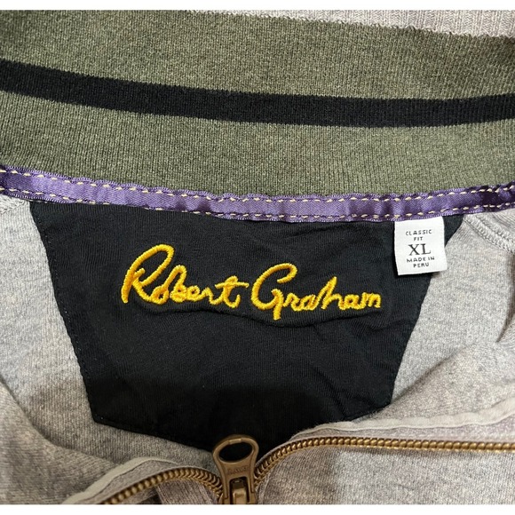 Robert Graham Casual Mens Gray Quarter Zip Pullover Sweatshirt XL Classic Fit - Picture 2 of 5